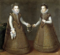 Las Infantas Isabel Clara Eugenia y Catalina Micaela. Alonso Snchez Coello, 1575